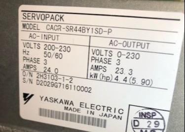 YASKAWA CACR-SR44BY1SD-P Servopack Servo Serie D, Todo Digital, 4.4kW, 200VAC