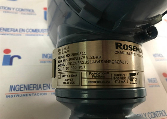 Transmisor de presión en línea Rosemount 3051TG 3051TG3A2B21AB4 14,7 a 800 PSI