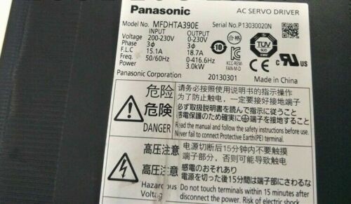 Servoaccionamiento de CA serie A4 de Panasonic Japón 3000W 3KW 200V MFDHTA390