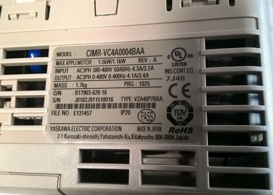 Yaskawa CIMR-VC4A0004BAA VARIADOR DE FRECUENCIA ENTRADA 4.3/3.2AMP 380-480V 50/60HZ