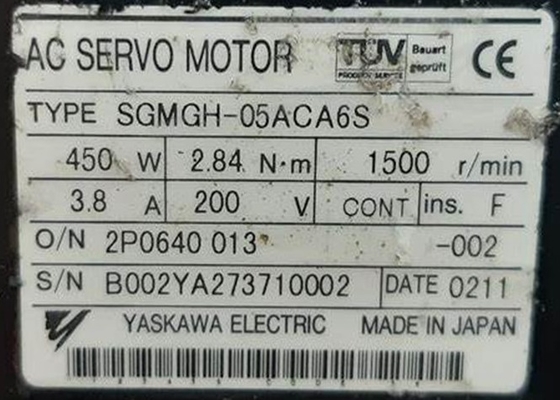 Yaskawa SGMGH-05ACA6S 0,45kw AC Servo Motor Nuevo y original