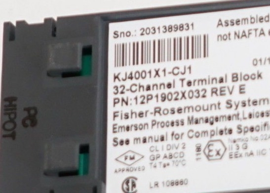 EMERSON KJ4001X1-CJ1 32 canales bloque de terminales 30 VDC 1 mm Pico 150 Hz