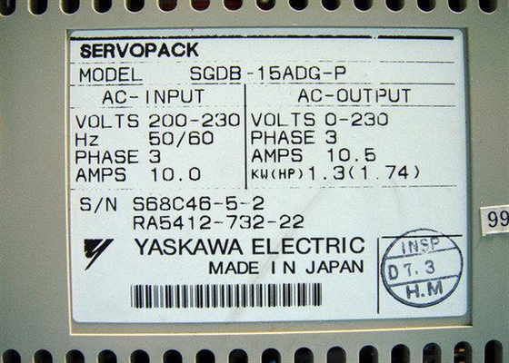 SGDB-15ADG-P  Yaskawa Servo Drive 3PH Servopack 10 Amps Sigma 1500 W
