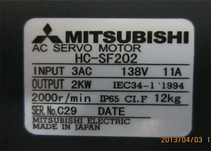 HC-SF202 2KW Mitsubishi Servo Motor Industrial de la serie HC 200-230VAC de 3 fases